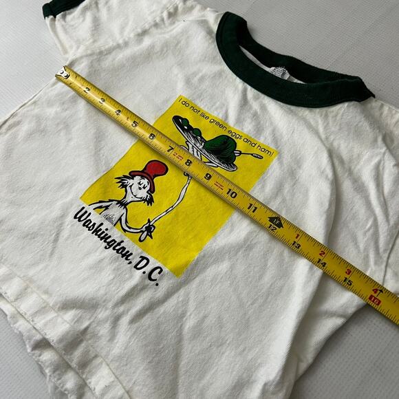 Vintage Dr. Suess T Shirt I Do Not Like Green Eggs and Ham Washington DC Crop - Picture 6 of 8